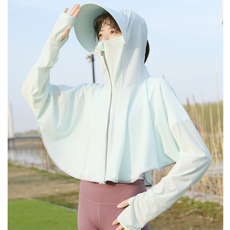 Thin Sun Jacket With Hood 360 Degree Protection Long Sleeve Sun Protection Jacket
